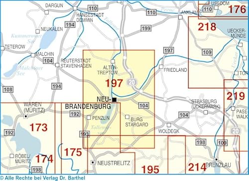 Radwander- und Wanderkarte Neubrandenburg, Altentreptow und Umgebung: Ausflüge zwischen Tützpatz, Beseritz, Penzlin. Datzetal, Hohenzieritz, Burg … „Grüne Runde“. 1:50000 (Schöne Heimat) - 2